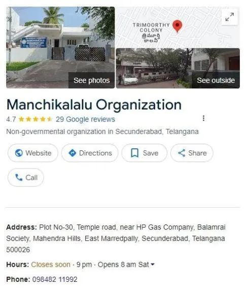 Manchikalalu Organization Google Location